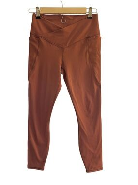 Fabletics PureLuxe Women's Athletic Leggings Orange Size M Pockets Workout